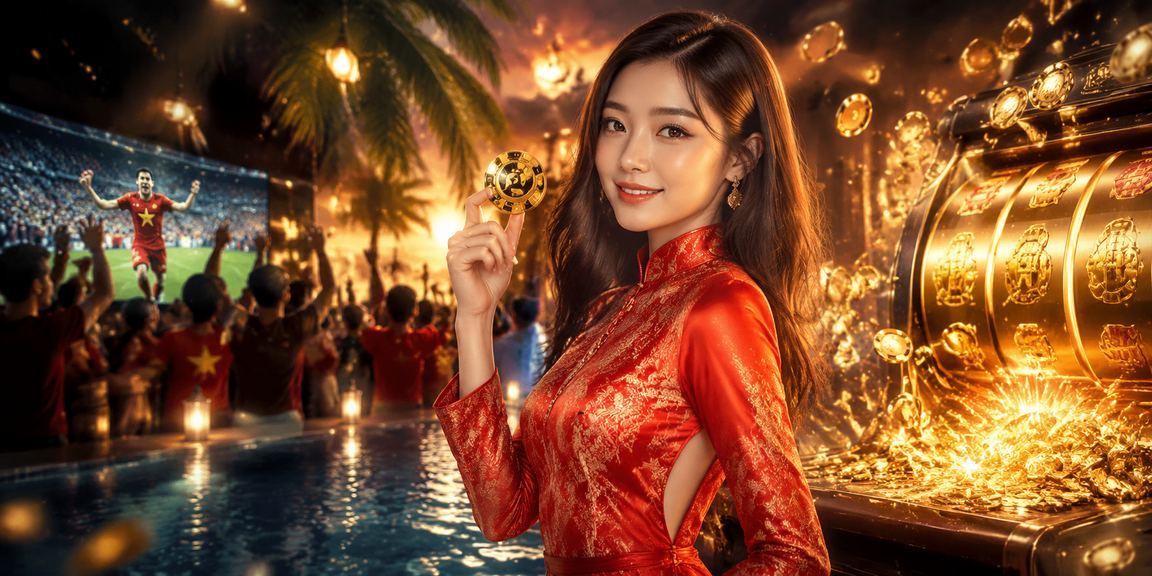 Cô gái mặc áo dài Hà Nội đang chơi slot game trực tuyến trên màn hình điện thoại