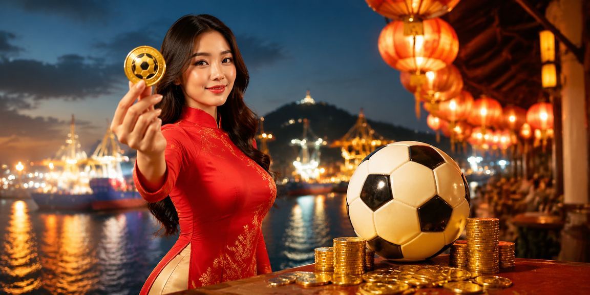 Người dùng tại Hội An tham gia cá cược bóng đá trực tuyến trong trang phục áo dài truyền thống